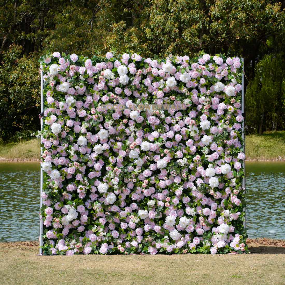 Chico: Fabric Artificial rolling up curtain flower wall 8ftx8ft for weddings and events decoration（Only USA）