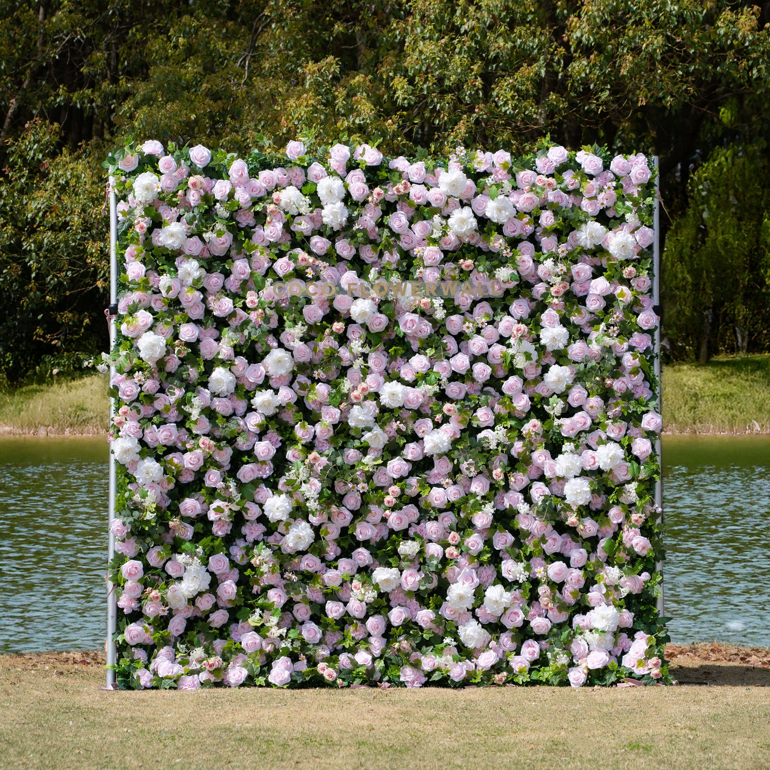 Chico: Fabric Artificial rolling up curtain flower wall 8ftx8ft for weddings and events decoration（Only USA）