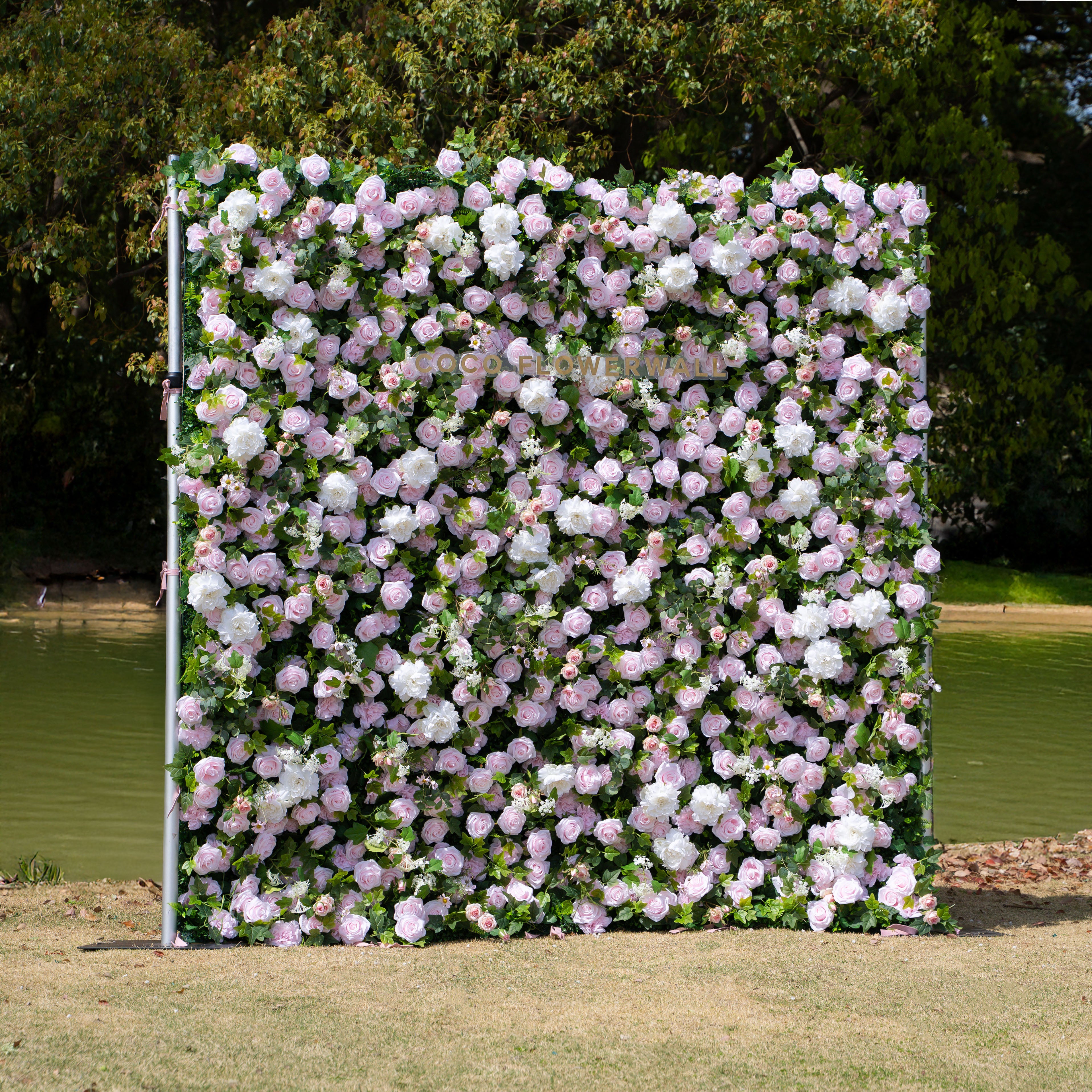 Chico: Fabric Artificial rolling up curtain flower wall 8ftx8ft for weddings and events decoration（Only USA）