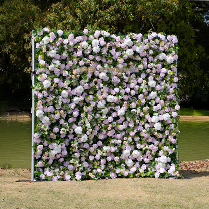 Chico: Fabric Artificial rolling up curtain flower wall 8ftx8ft for weddings and events decoration（Only USA）