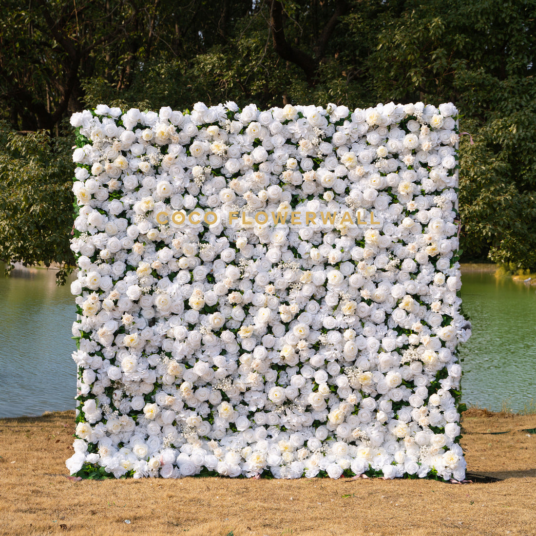 Coco: Fabric Artificial rolling up curtain flower wall 8ftx8ft for weddings and events decoration(Only USA)