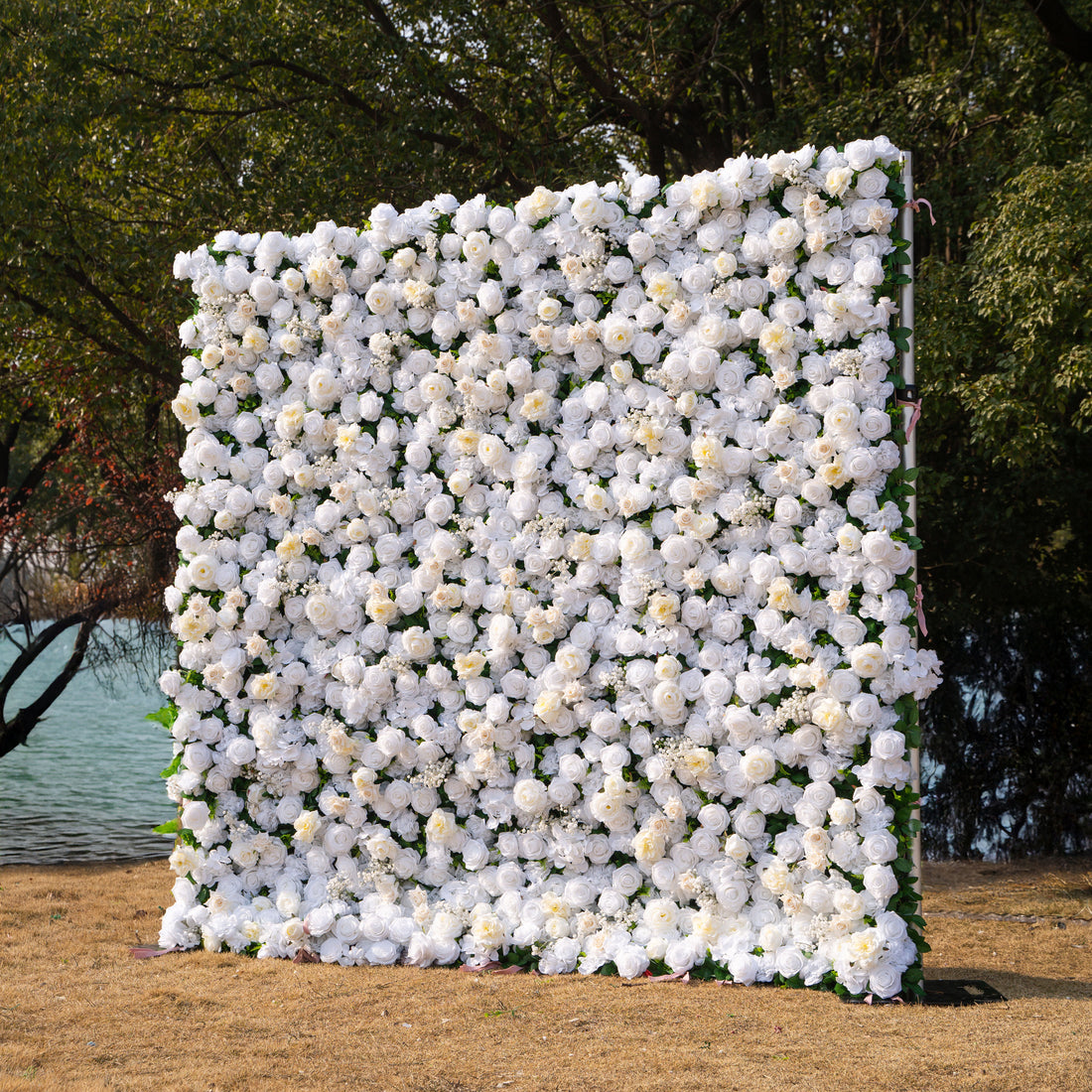 Coco: Fabric Artificial rolling up curtain flower wall 8ftx8ft for weddings and events decoration（Only USA）