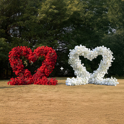 Heart Arch Combo Deal 02: Wedding Party Floral Arch Decoration with Frame Included – Buy a Red Heart 2025 Arch and Get a Heart 2025 Arch Free