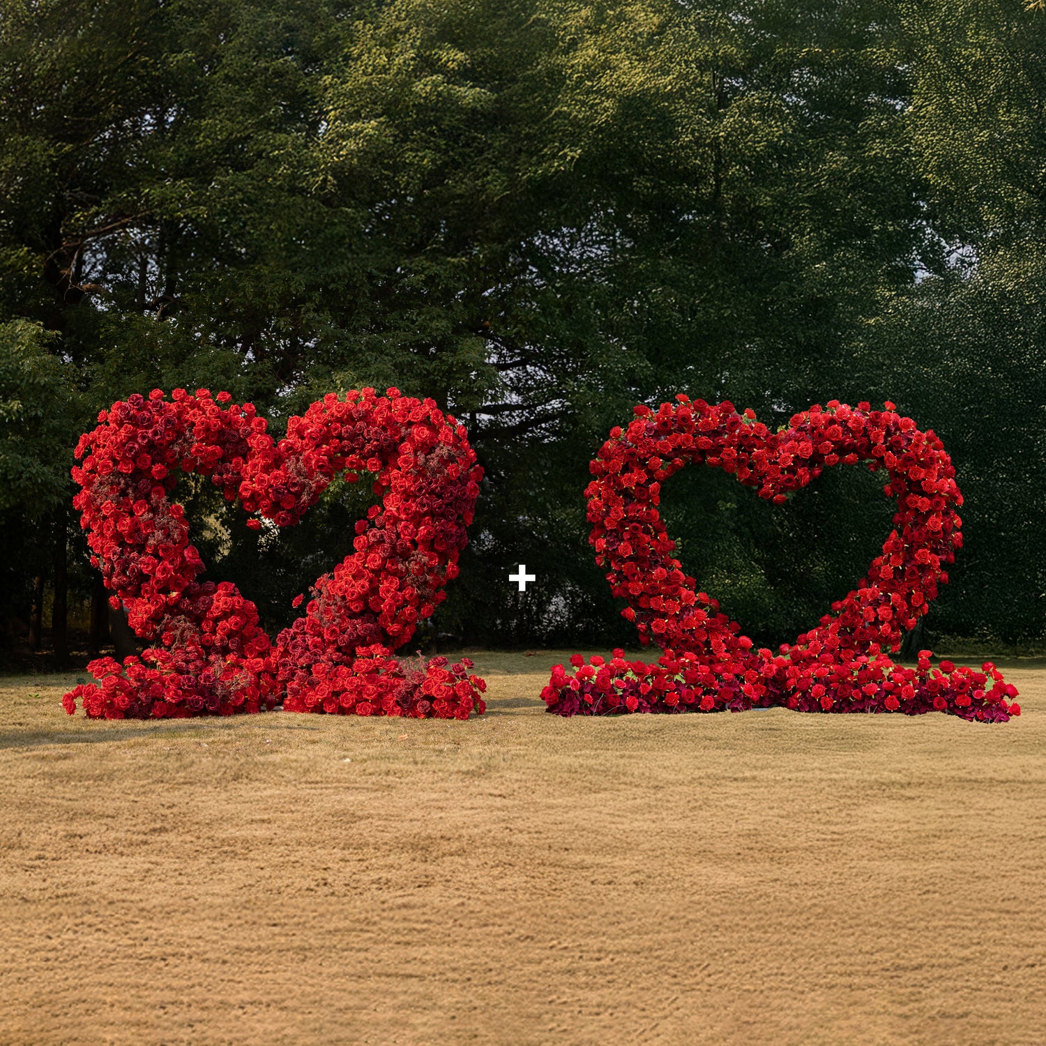 Heart Arch Combo Deal 03: Wedding Party Floral Arch Decoration with Frame Included – Buy a Red Heart 2025 Arch and Get a Red Heart 2023 Arch Free