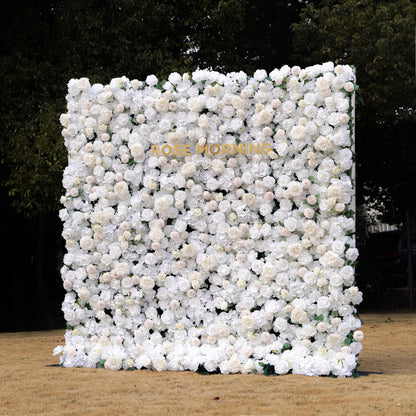 Dan：3D Fabric Artificial zip up curtain flower wall 8ft*8ft Rose Morning