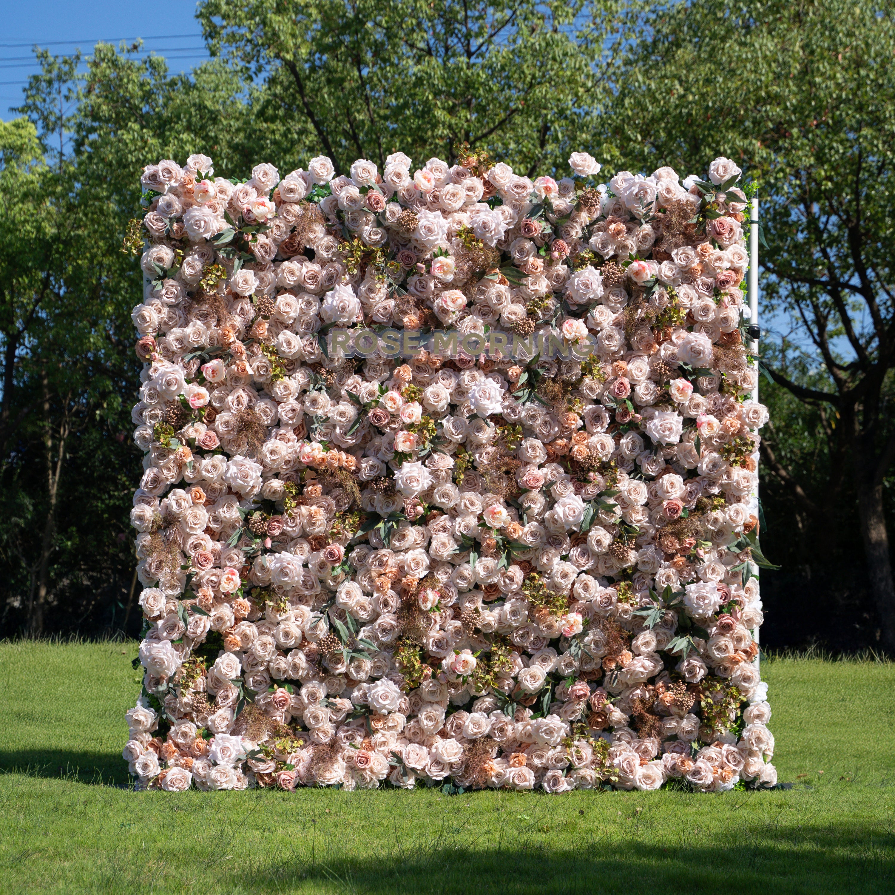 Destino：4D Fabric Artificial zip up curtain flower wall 8ft*8ft
