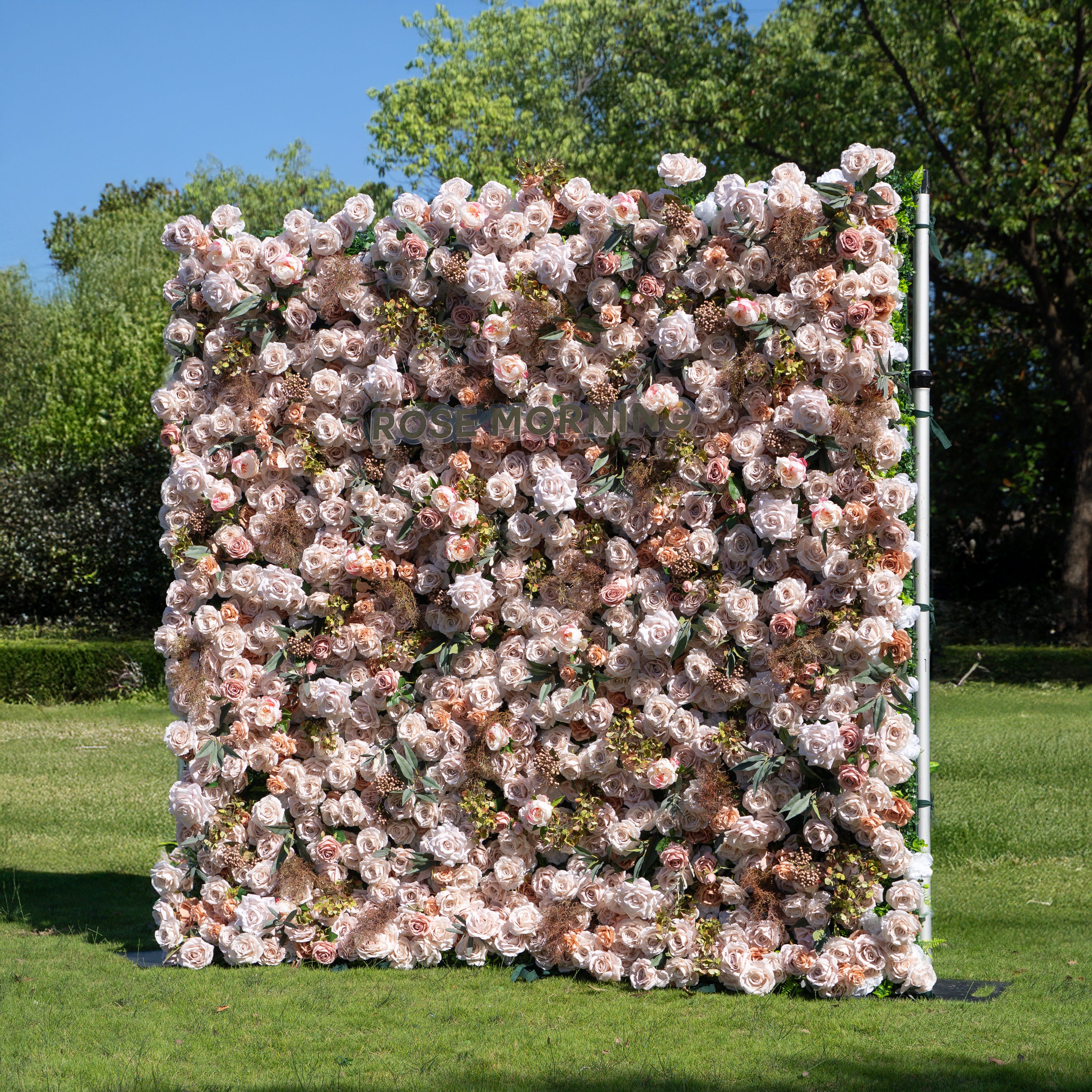 Destino：4D Fabric Artificial zip up curtain flower wall 8ft*8ft