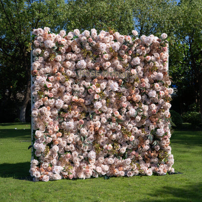 Destino：4D Fabric Artificial zip up curtain flower wall 8ft*8ft
