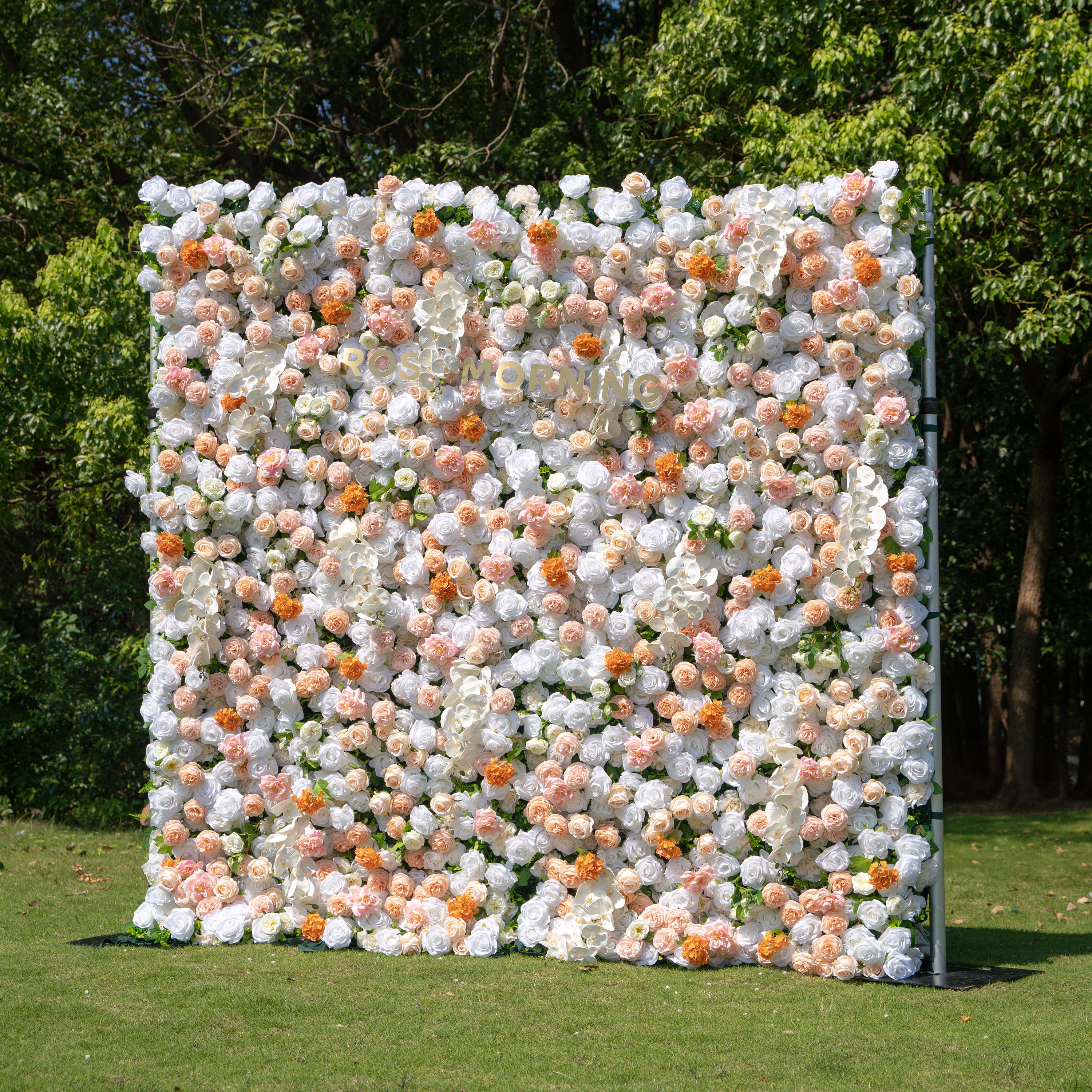 Eden：4D Fabric Artificial zip up curtain flower wall 8ft*8ft