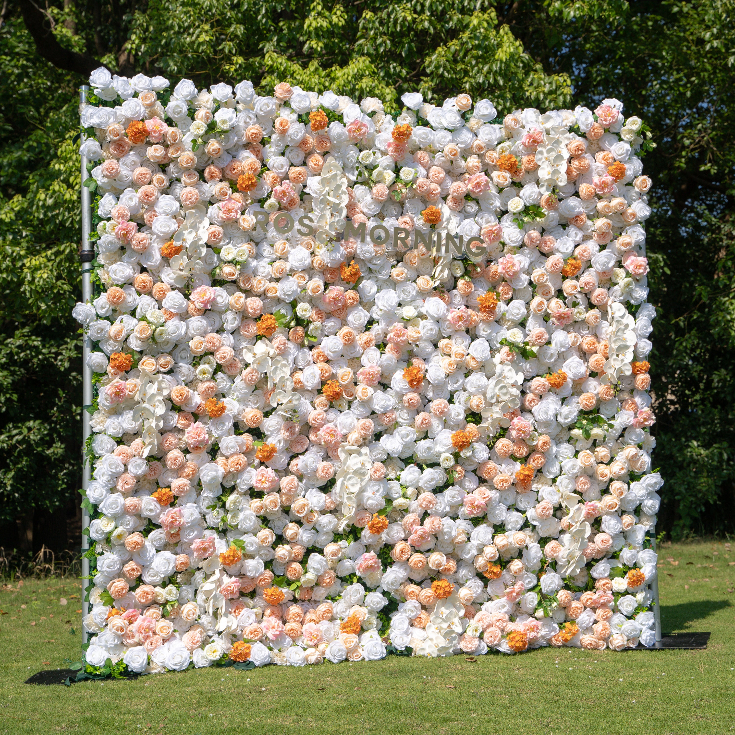 Eden：4D Fabric Artificial zip up curtain flower wall 8ft*8ft