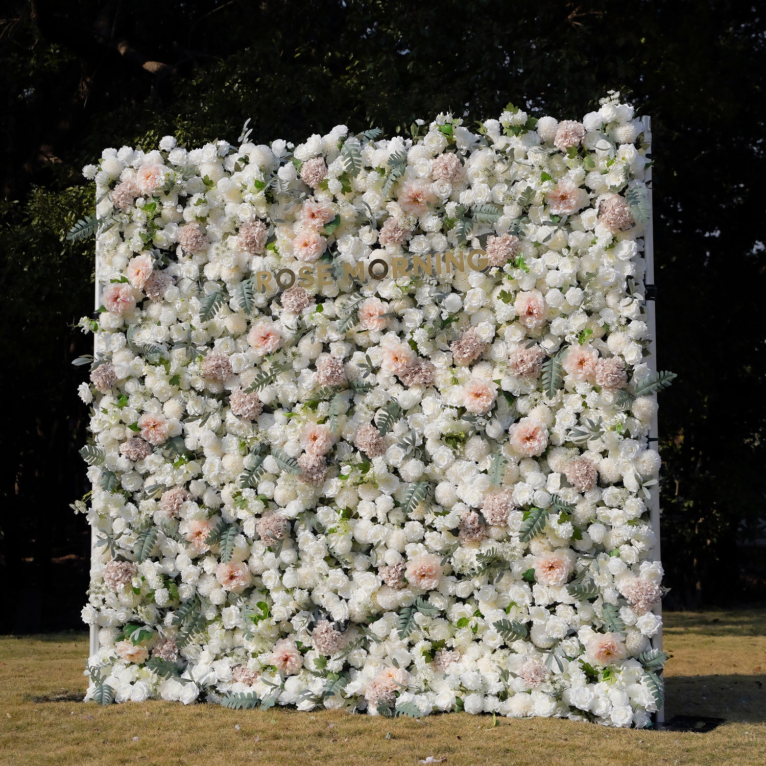 Elara 5D Fabric Artificial rolling up curtain flower wall Rose Morning
