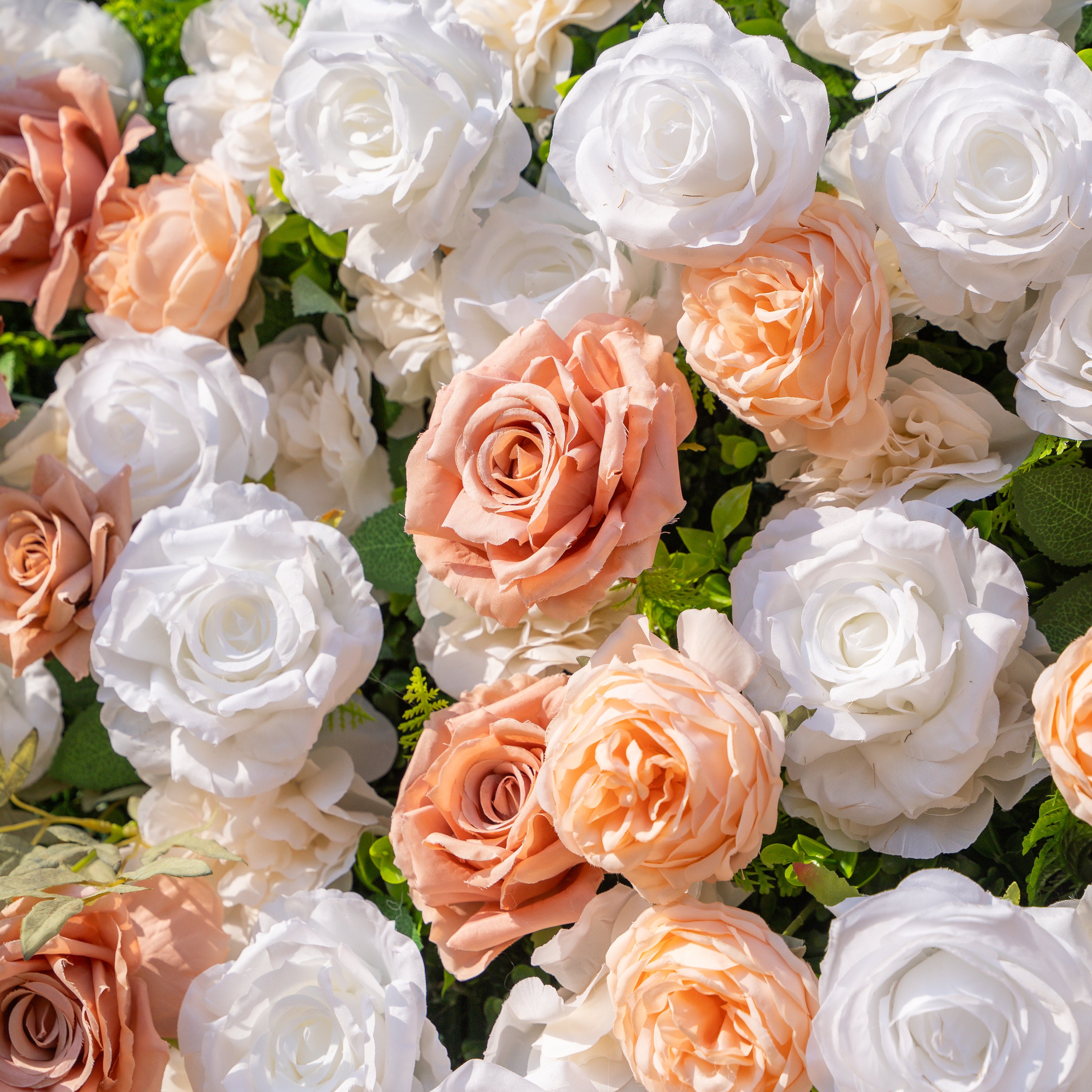Elara: 3D Champagne &amp; White Silk Rose Roll-Up Curtain Floral Wall Backdrop for Wedding Party &amp; Event Decor(Delivery in 5-7 Days Only USA))