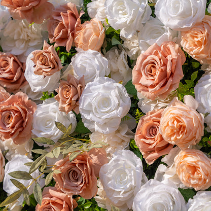 Elara：3D Fabric Artificial rolling up curtain flower wall