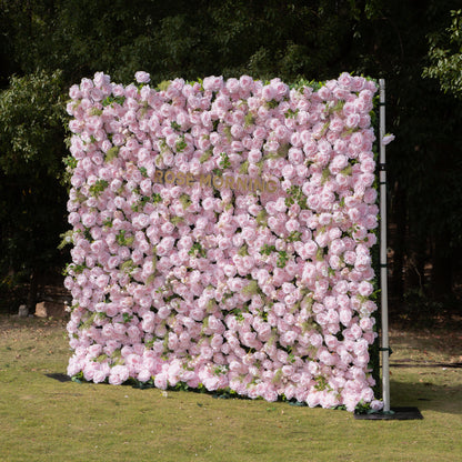 Elegante：5D Fabric Artificial rolling up curtain flower wall