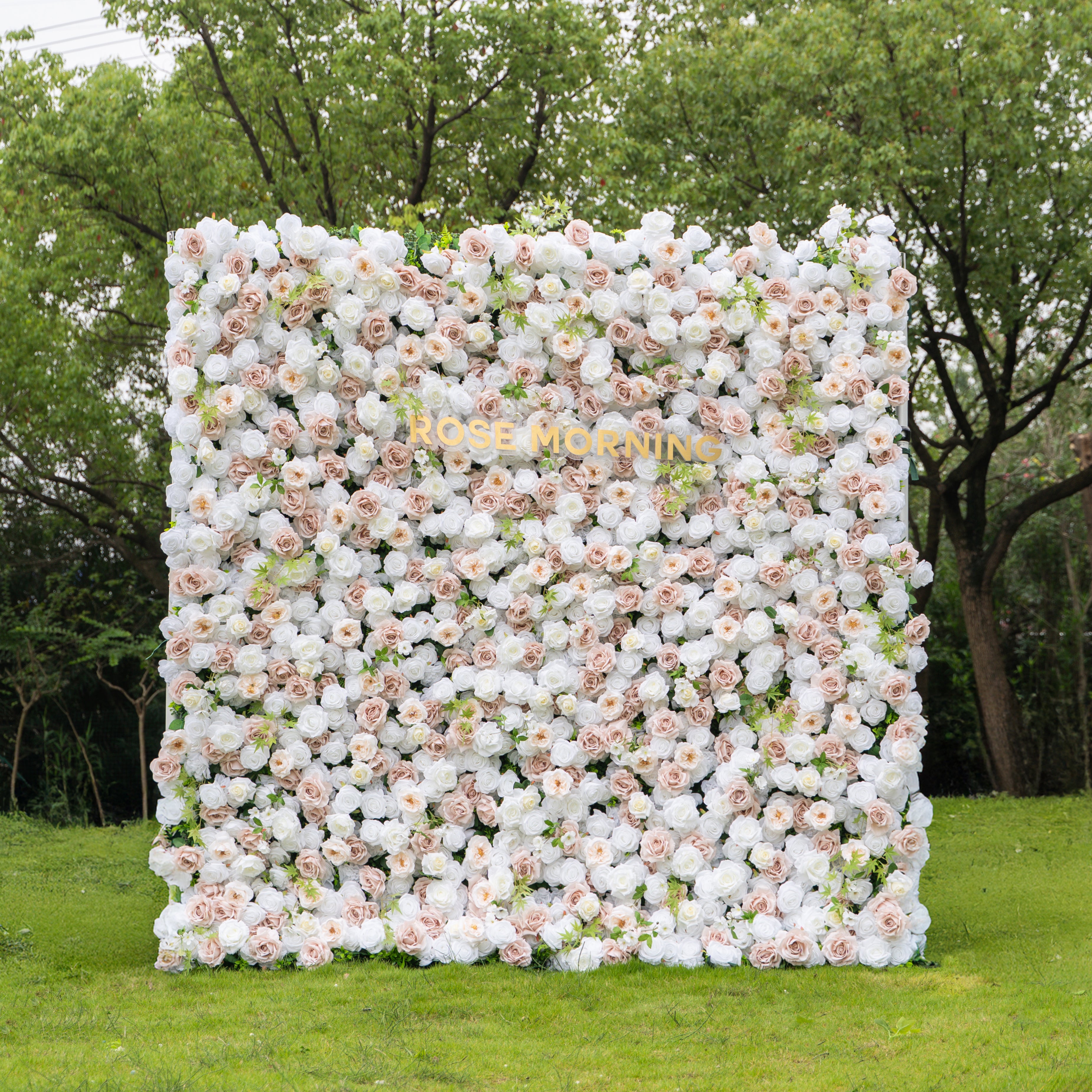 Ema：5D Fabric Artificial zip up curtain flower wall 8ft*8ft (Ready to ship)