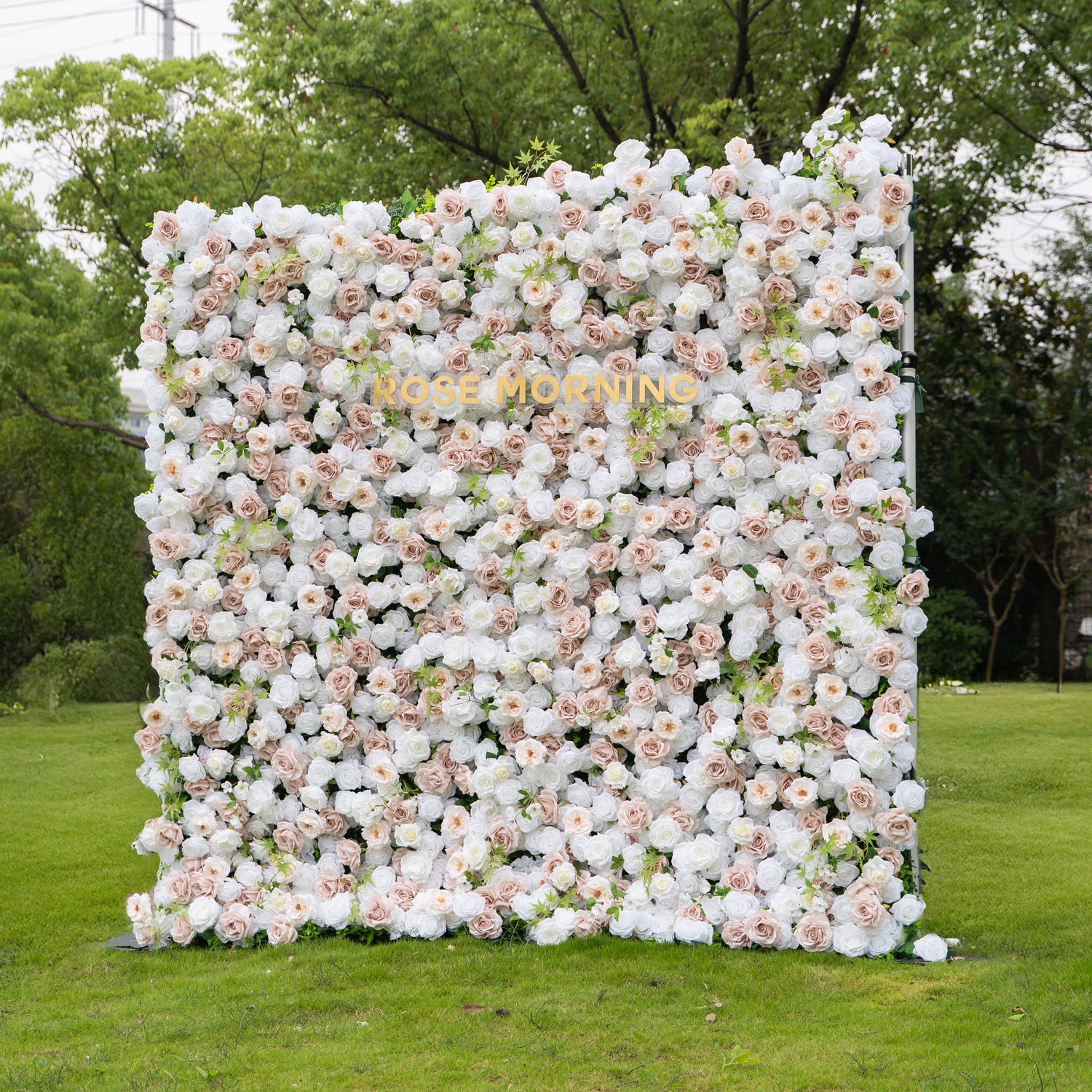 Ema：5D Fabric Artificial zip up curtain flower wall 8ft*8ft (Ready to ship)