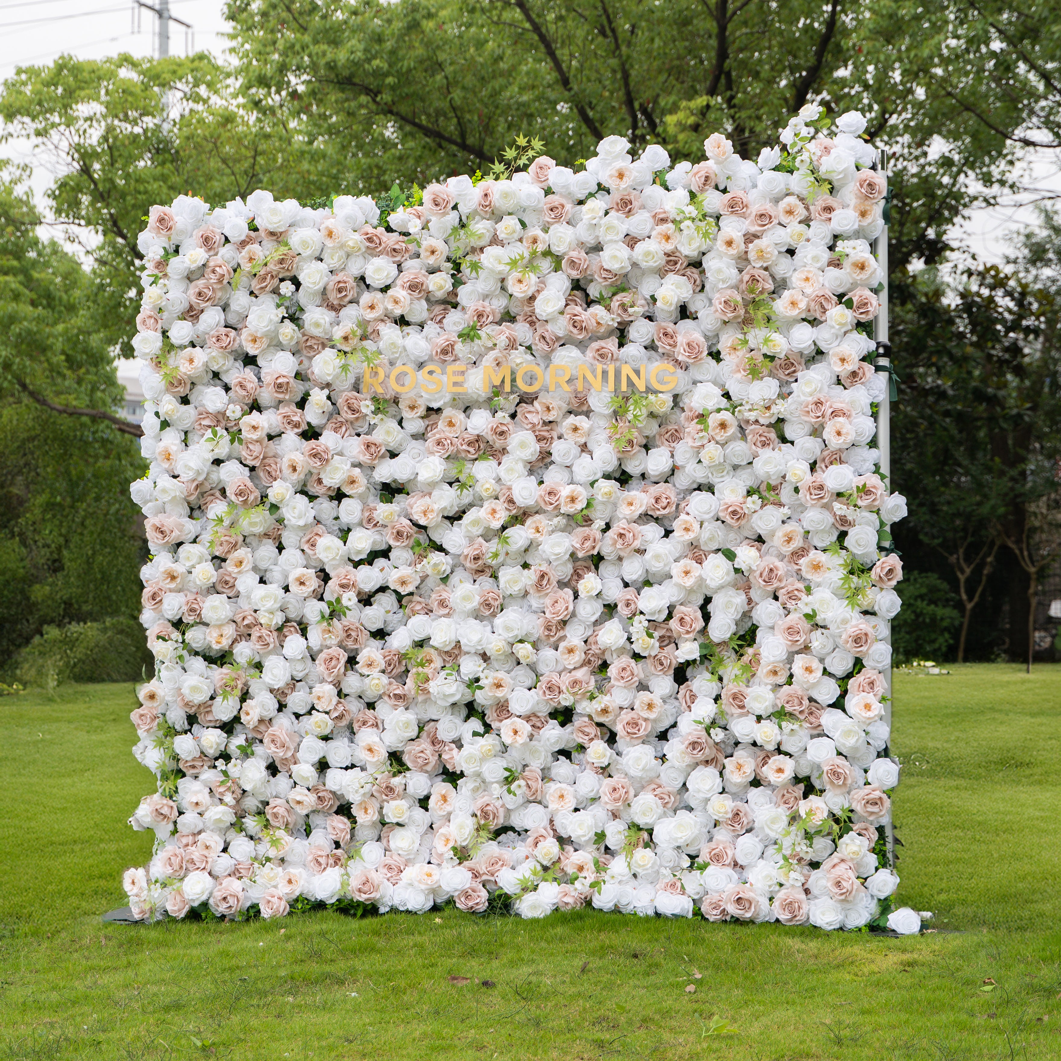 Ema：5D Fabric Artificial zip up curtain flower wall 8ft*8ft (Ready to ship)