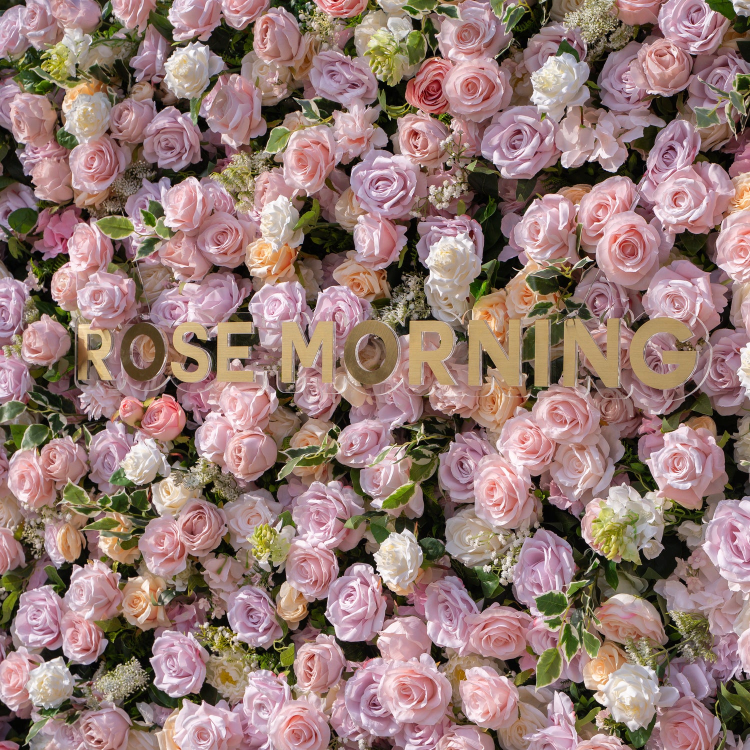 Emerson: 5D Pink and Champagne Silk Rose Flower Wall Roll-Up Fabric Backdrop for Elegant Weddings &amp; Events Decoration