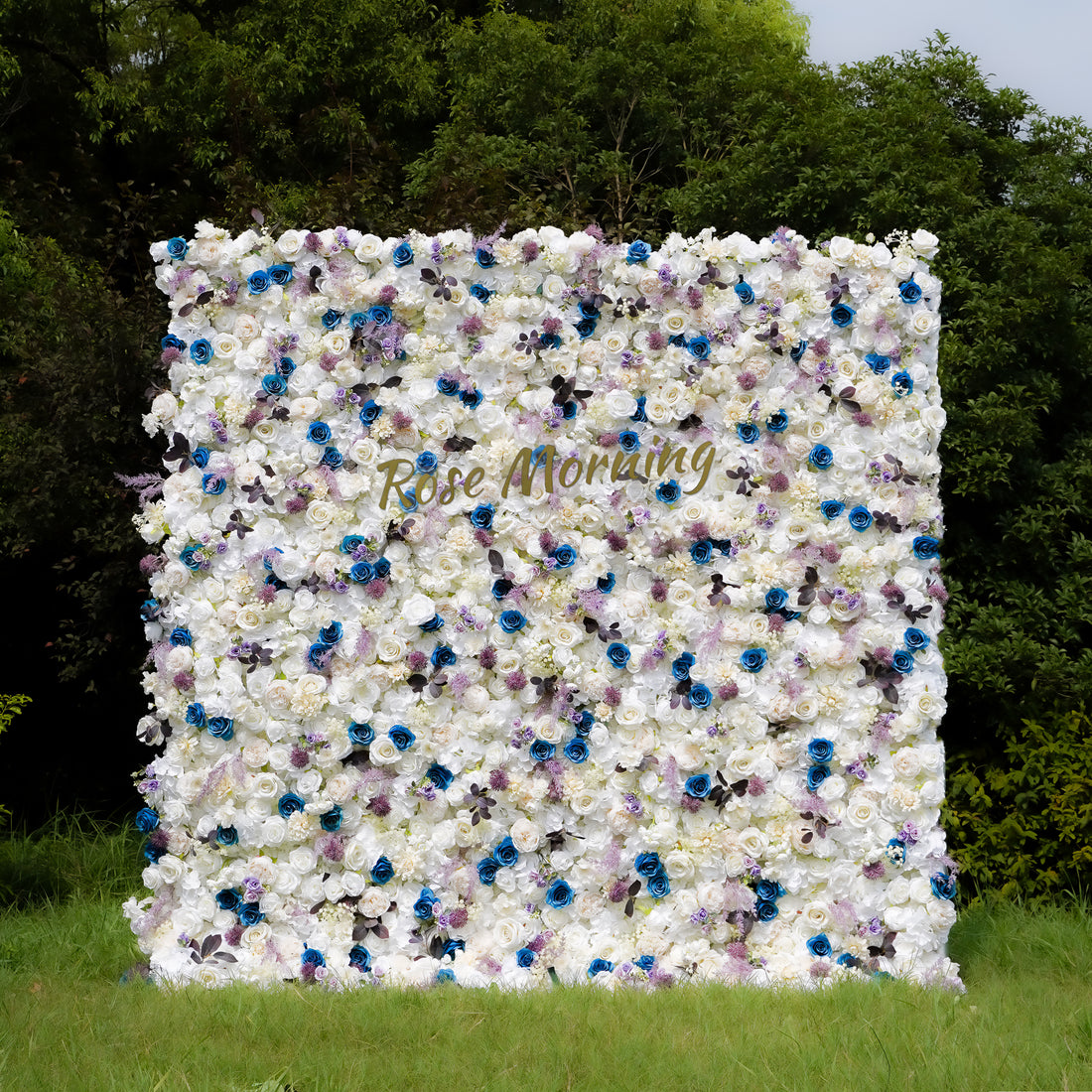 Erin: 3D Fabric Artificial Flower Wall Rolling Up Curtain Flower Wall R795 - 8ft*8ft Rose Morning