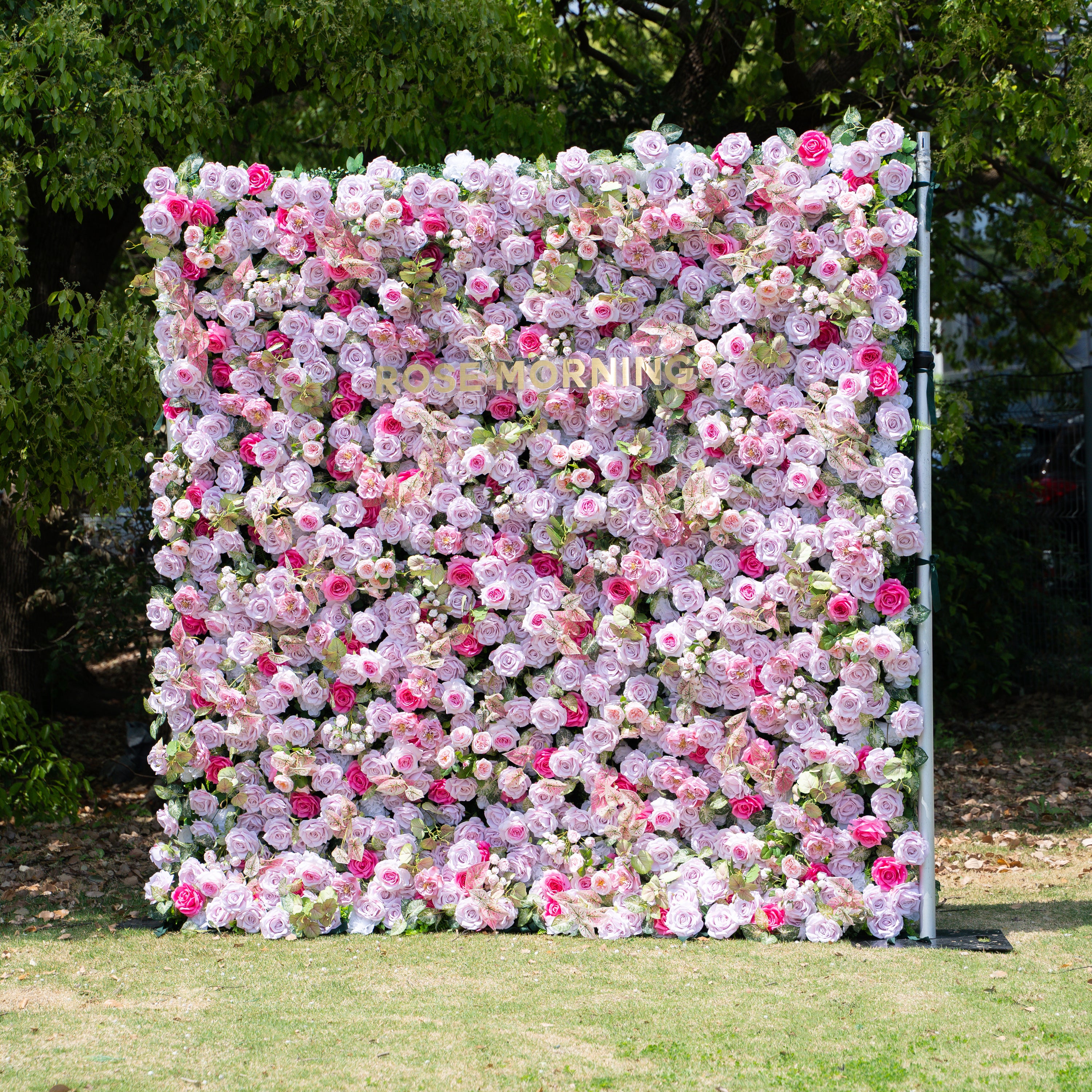 Eugenia：5D Fabric Artificial zip up curtain flower wall 8ft*8ft