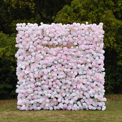 Felicia：5D Fabric Artificial rolling up curtain flower wall Rose Morning