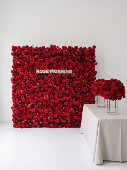 Feliz：4D Fabric Artificial zip up curtain flower wall 8ft*8ft