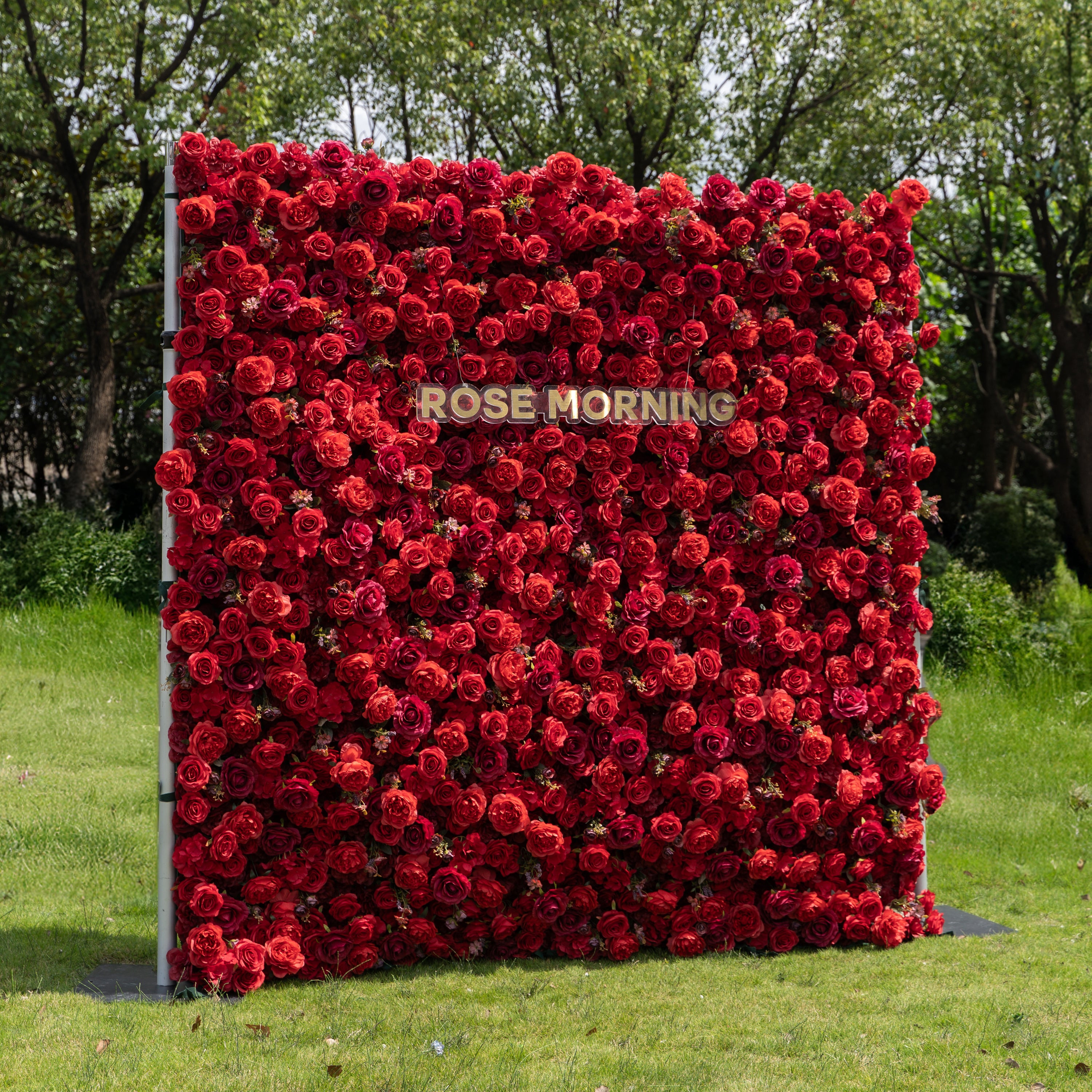 Feliz：4D Fabric Artificial zip up curtain flower wall 8ft*8ft