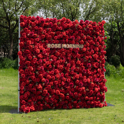 Feliz：4D Fabric Artificial zip up curtain flower wall 8ft*8ft (Ready to ship)