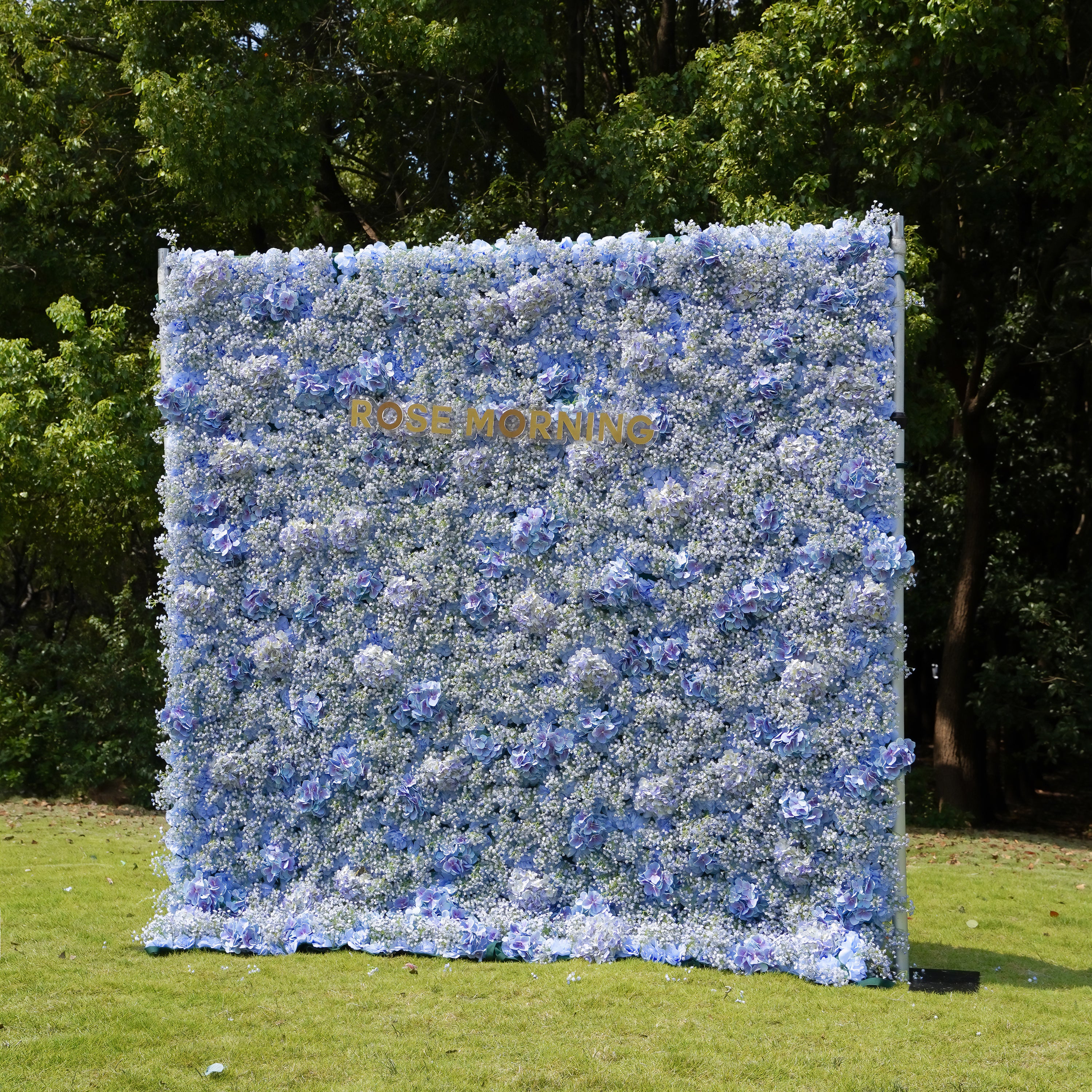 Fiona:  3D Fabric Artificial Flower Wall Rolling Up Curtain Flower Wall 8ft*8ft -R043 Rose Morning