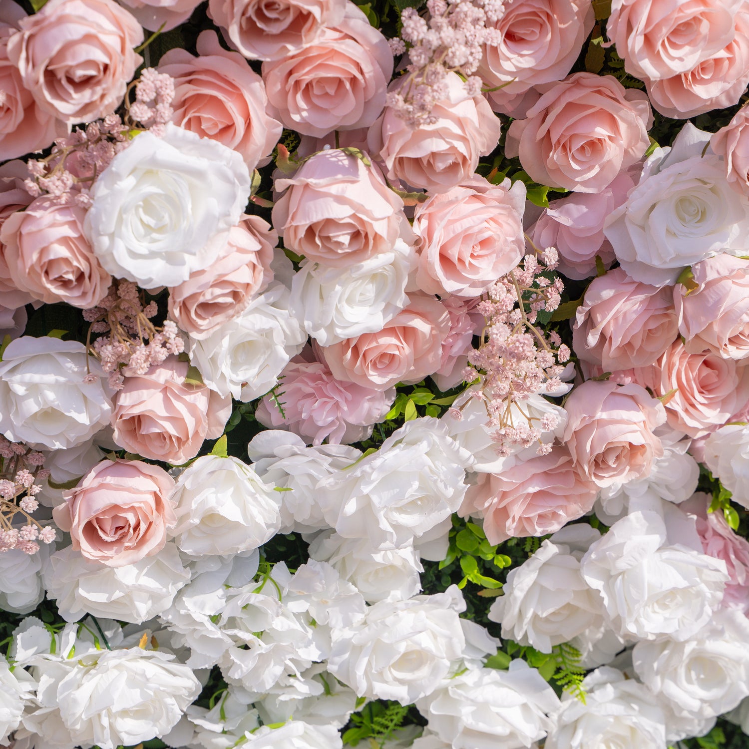 Fiora：3D Dream Pink &amp; Blue Pastel Silk Roll-up Curtain Floral Wall for Gender Reveal &amp; Birthday Events Decor