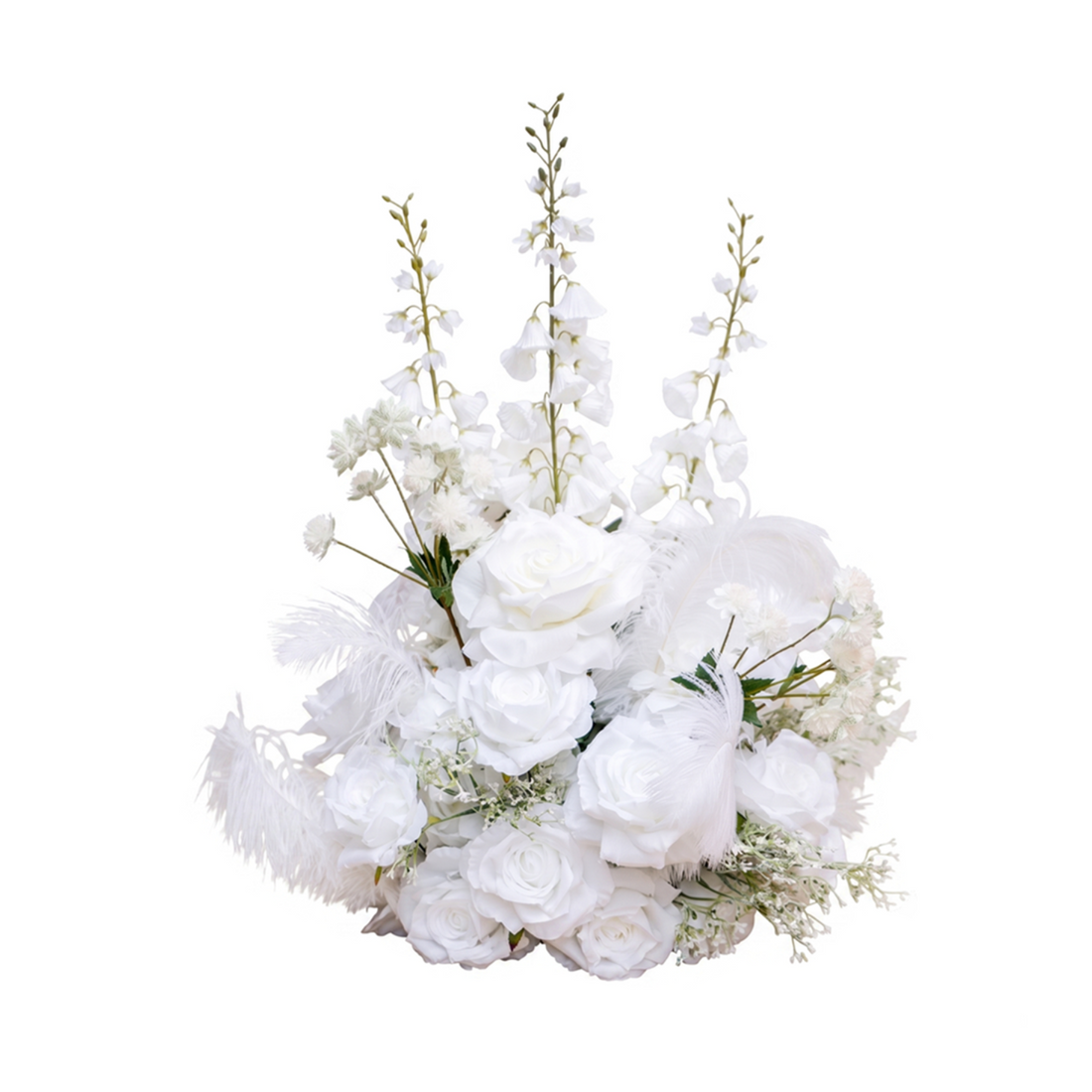 Florielle：White Artificial Rose Arrangements, Wedding Aisle &amp; Table Decor Realistic Silk Flowers with Stable Base,Reusable,Ideal for Indoor Outdoor Ceremonies,Parties &amp; Table Centerpieces