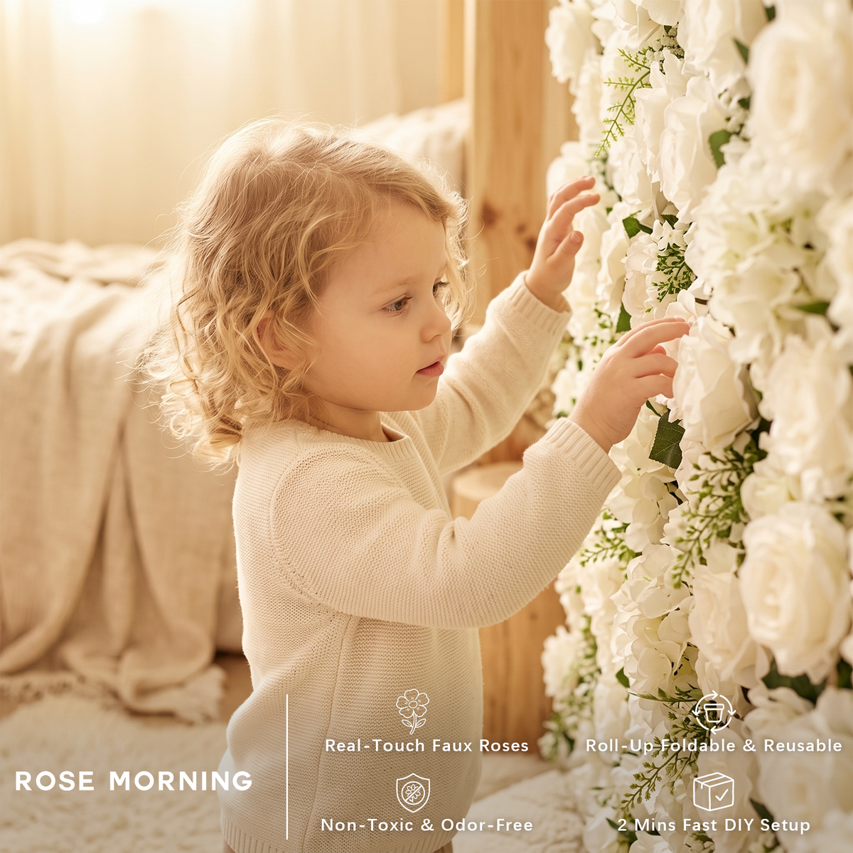 Ethereal: 3D Blush Rose Silk Flower Wall Curtain for Wedding Ceremony &amp; Events Decor (In US Stock 5-7 Days) (Copy) (Copy)