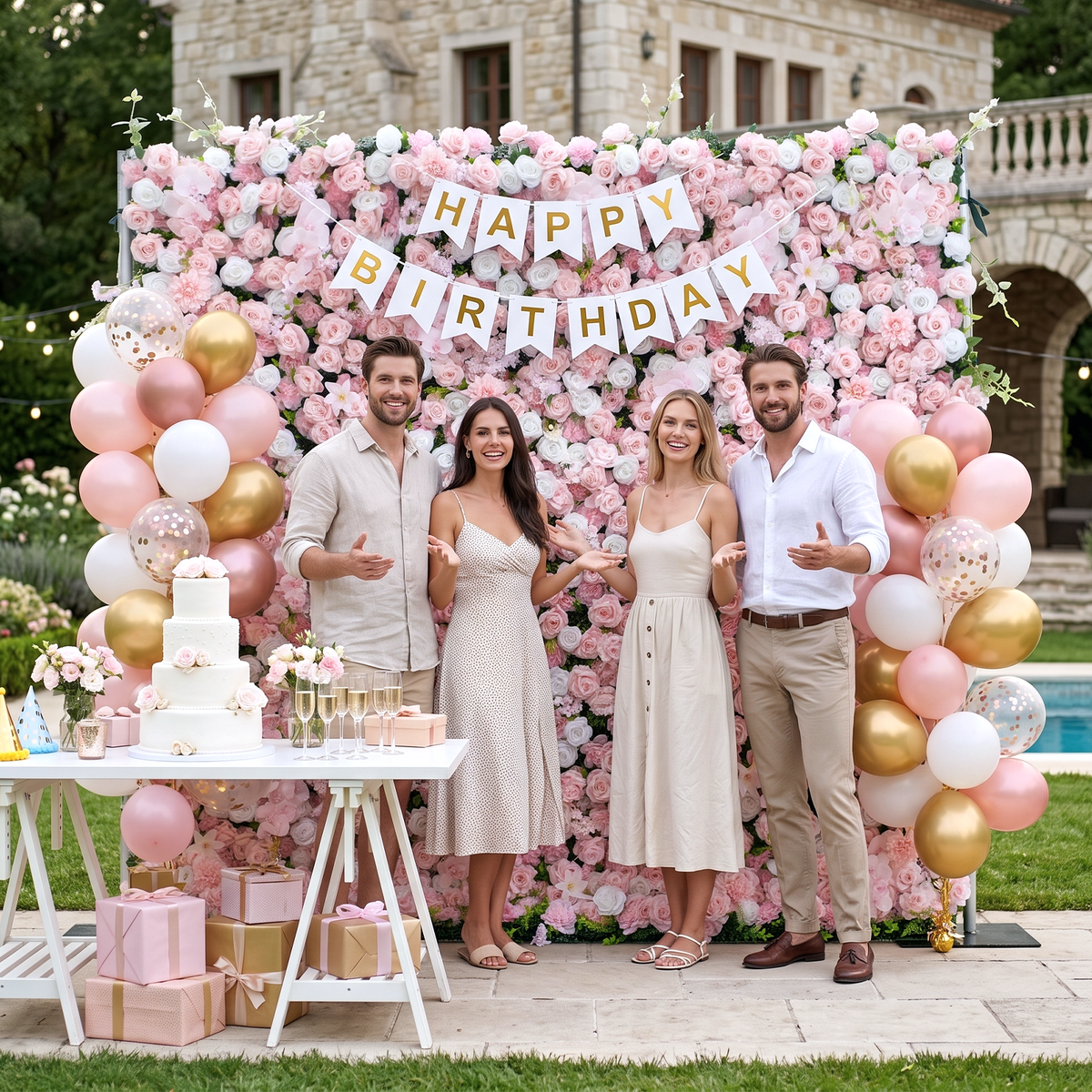 Blush: 3D Blush Rose Silk Flower Wall Curtain for Wedding Ceremony &amp; Events Decor (In US Stock 5-7 Days) (Copy)