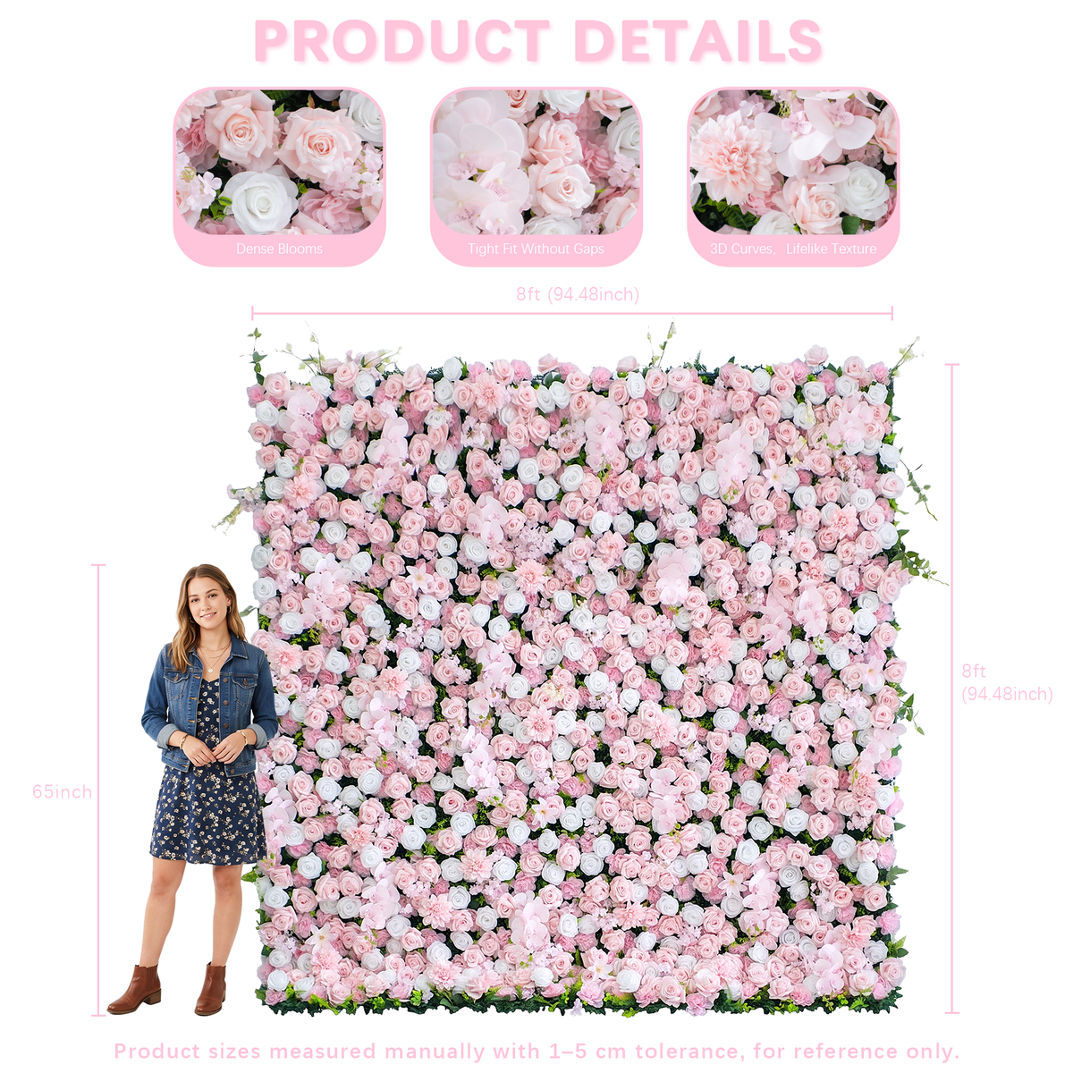 Blush: 3D Blush Rose Silk Flower Wall Curtain for Wedding Ceremony &amp; Events Decor (In US Stock 5-7 Days) (Copy)