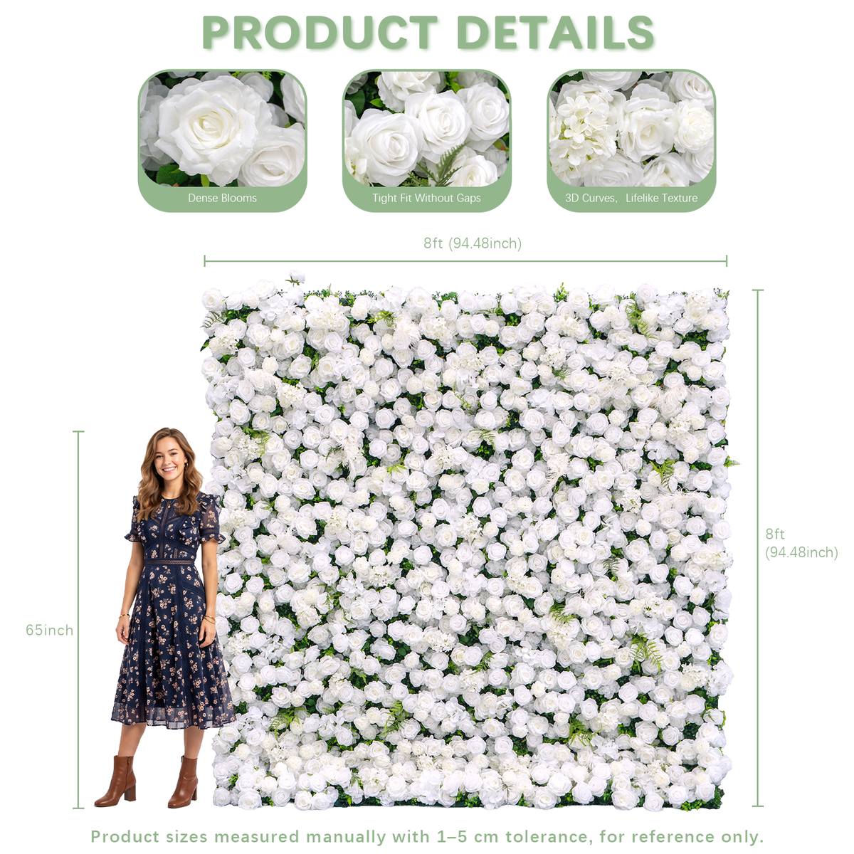 Ethereal: 3D Blush Rose Silk Flower Wall Curtain for Wedding Ceremony &amp; Events Decor (In US Stock 5-7 Days) (Copy) (Copy)
