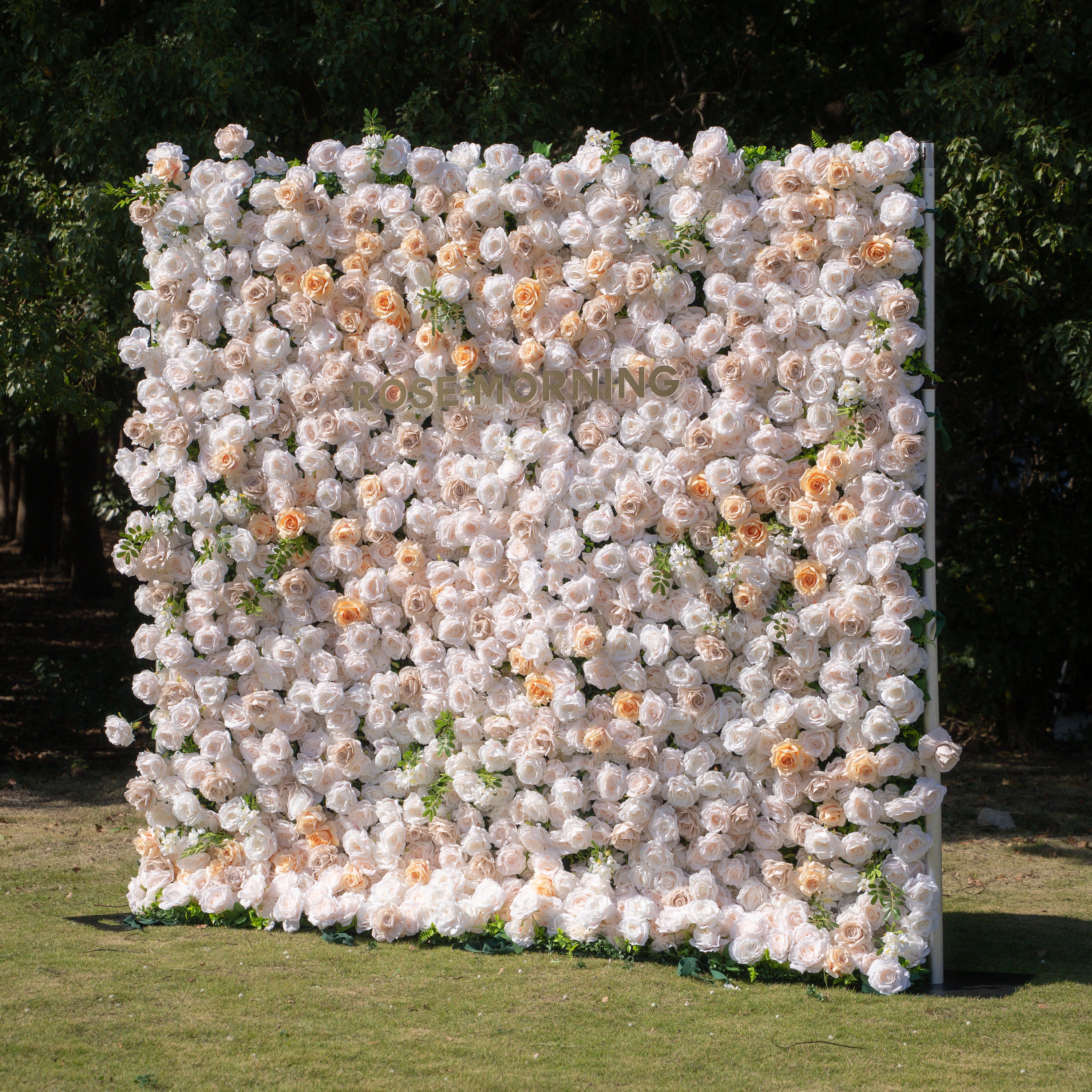 Frangipani：5D Fabric Artificial rolling up curtain flower wall