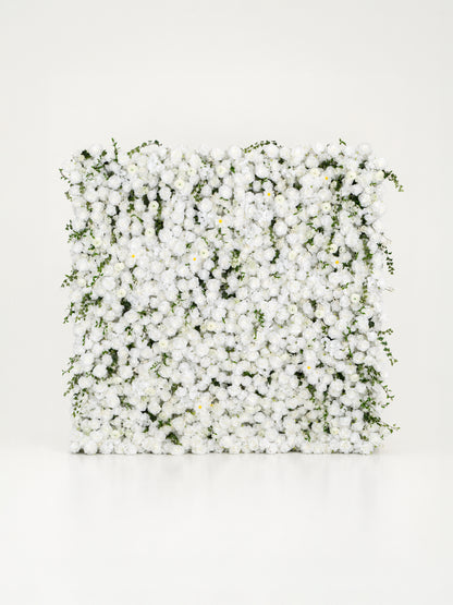 Galia 5D flower wall in Cloud White, front view