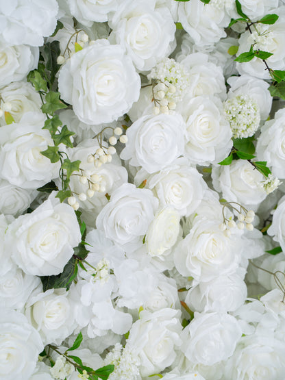 Galia layered white flowers with greenery, detail