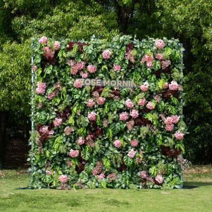 Giuliana：4D Fabric Artificial rolling up curtain flower wall