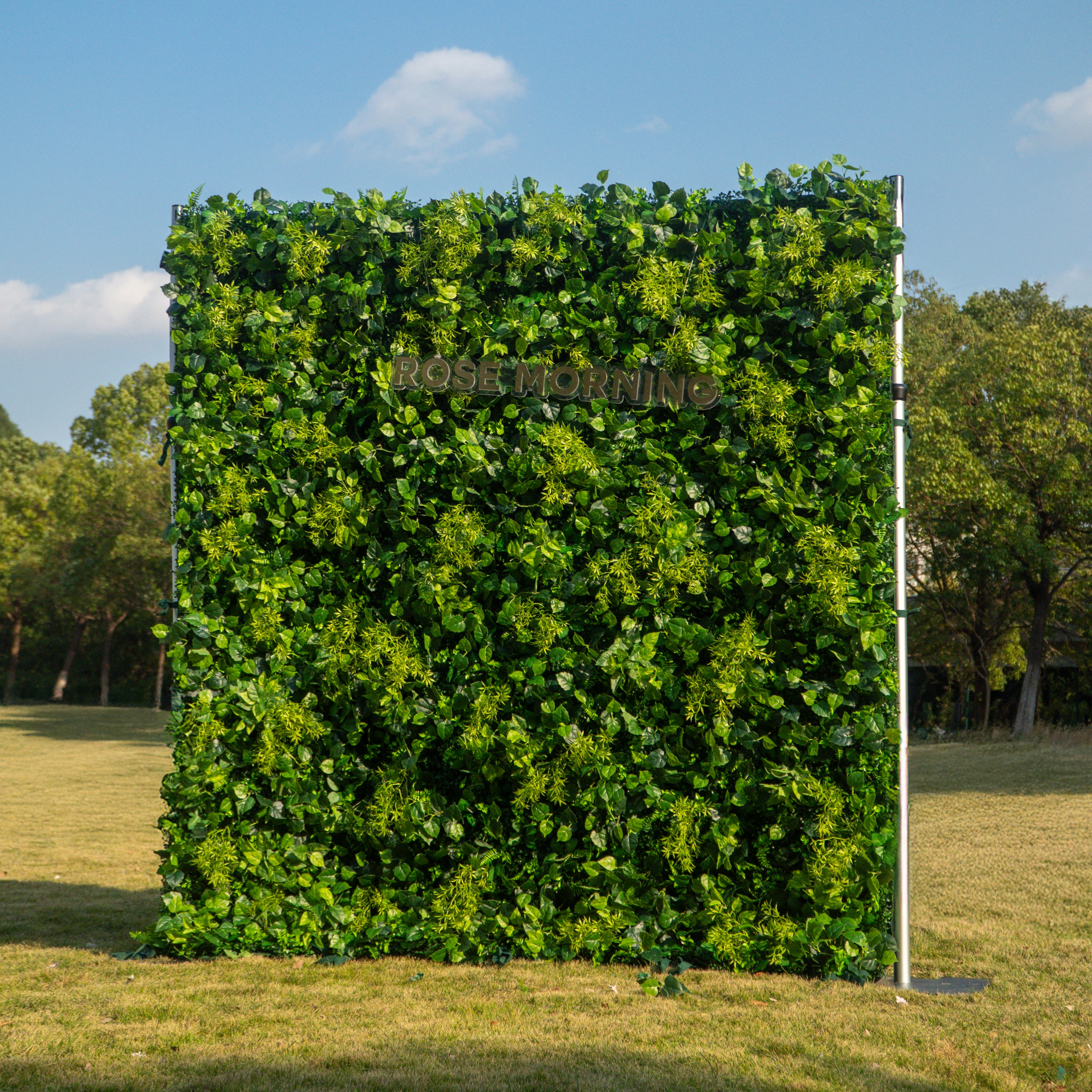 CP Greenery with Pink Flowers: One Fabric Backdrop Artificial rolling up flower wall+ extra Loose Flowers