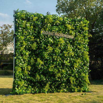 CP Greenery with Pink Flowers: One Fabric Backdrop Artificial rolling up flower wall+ extra Loose Flowers