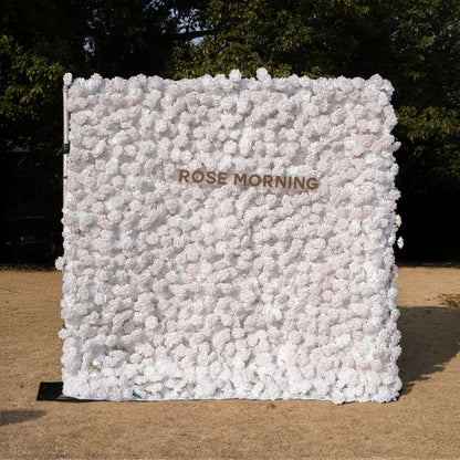 Hadas：2026 New Launch Sun-Activated Color-Changing Rose Flower Wall Backdrop (8×8) — One Wall, Two Looks: White Indoors → Blush Pink in Sunlight