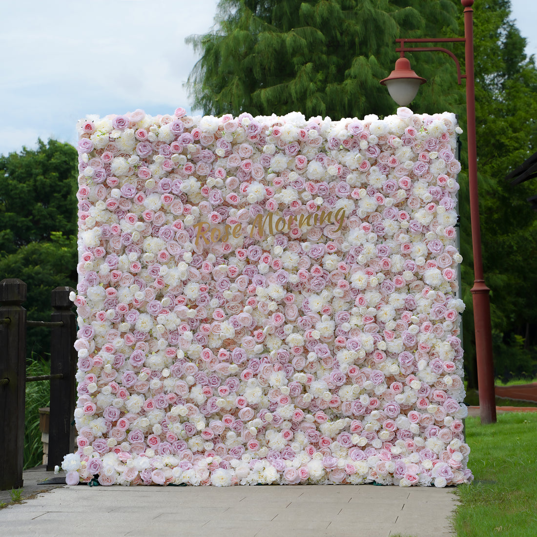 Hannah:  5D Fabric Artificial Flower Wall Rolling Up Curtain Flower Wall R013 - 8ft*8ft Rose Morning