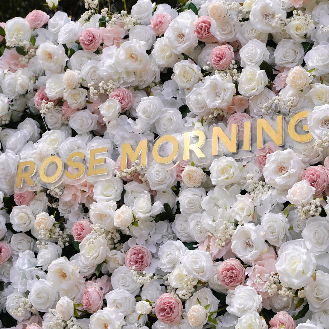 Honey: Fabric Artificial zip up curtain flower wall 8ft*8ft Rose Morning