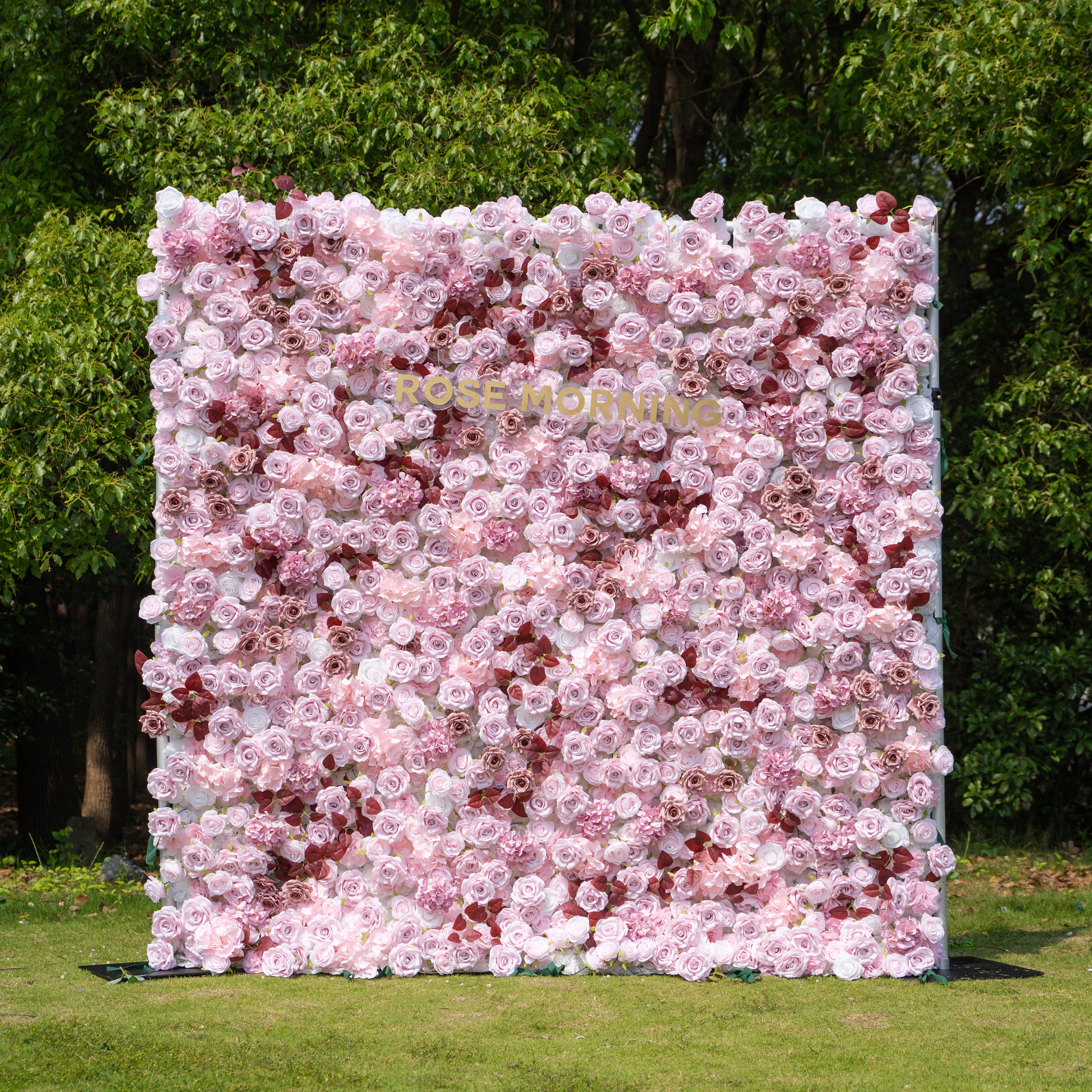 Hush：4D Fabric Artificial zip up curtain flower wall 8ft*8ft