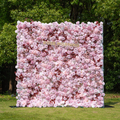 Hush：4D Fabric Artificial zip up curtain flower wall 8ft*8ft