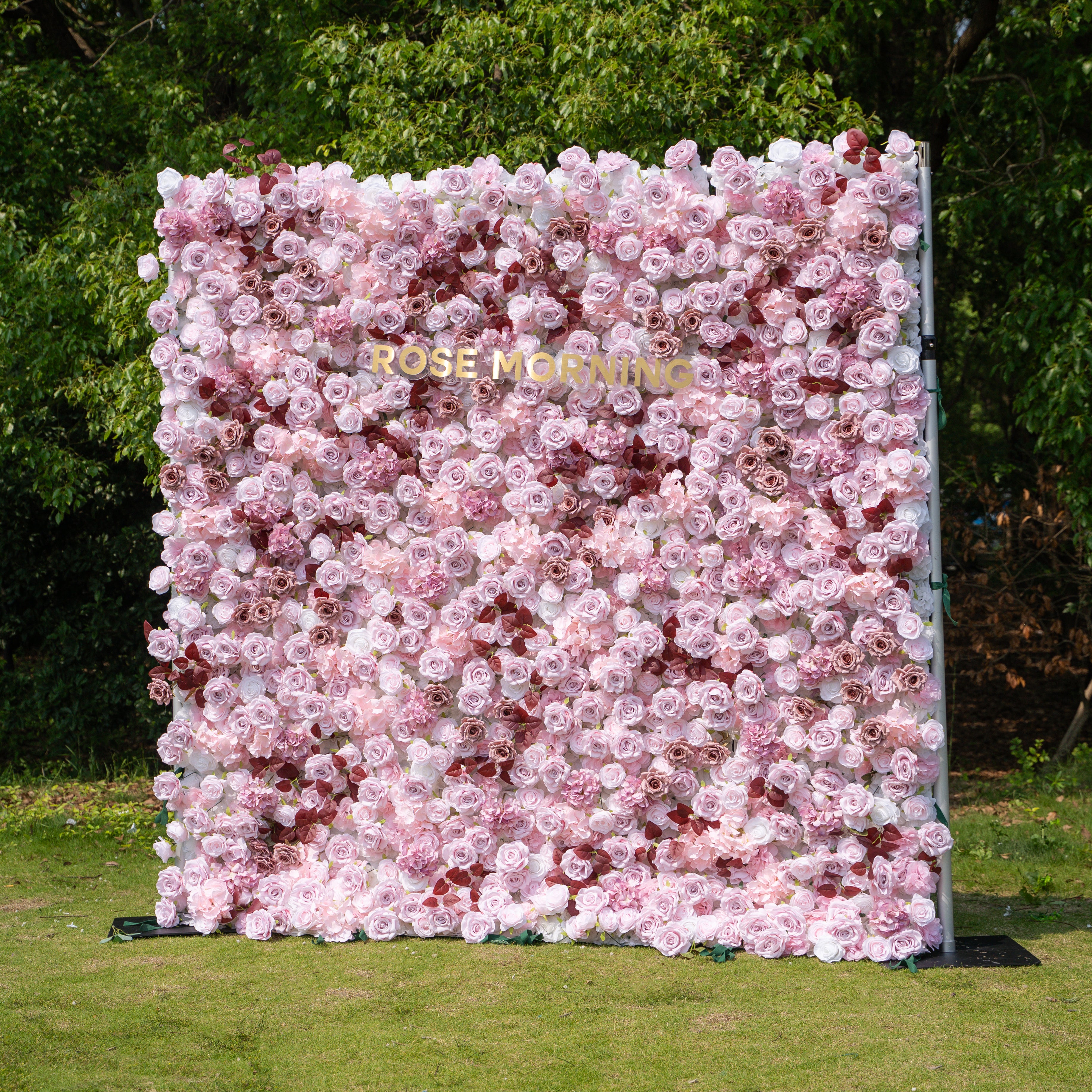 Hush：4D Fabric Artificial zip up curtain flower wall 8ft*8ft