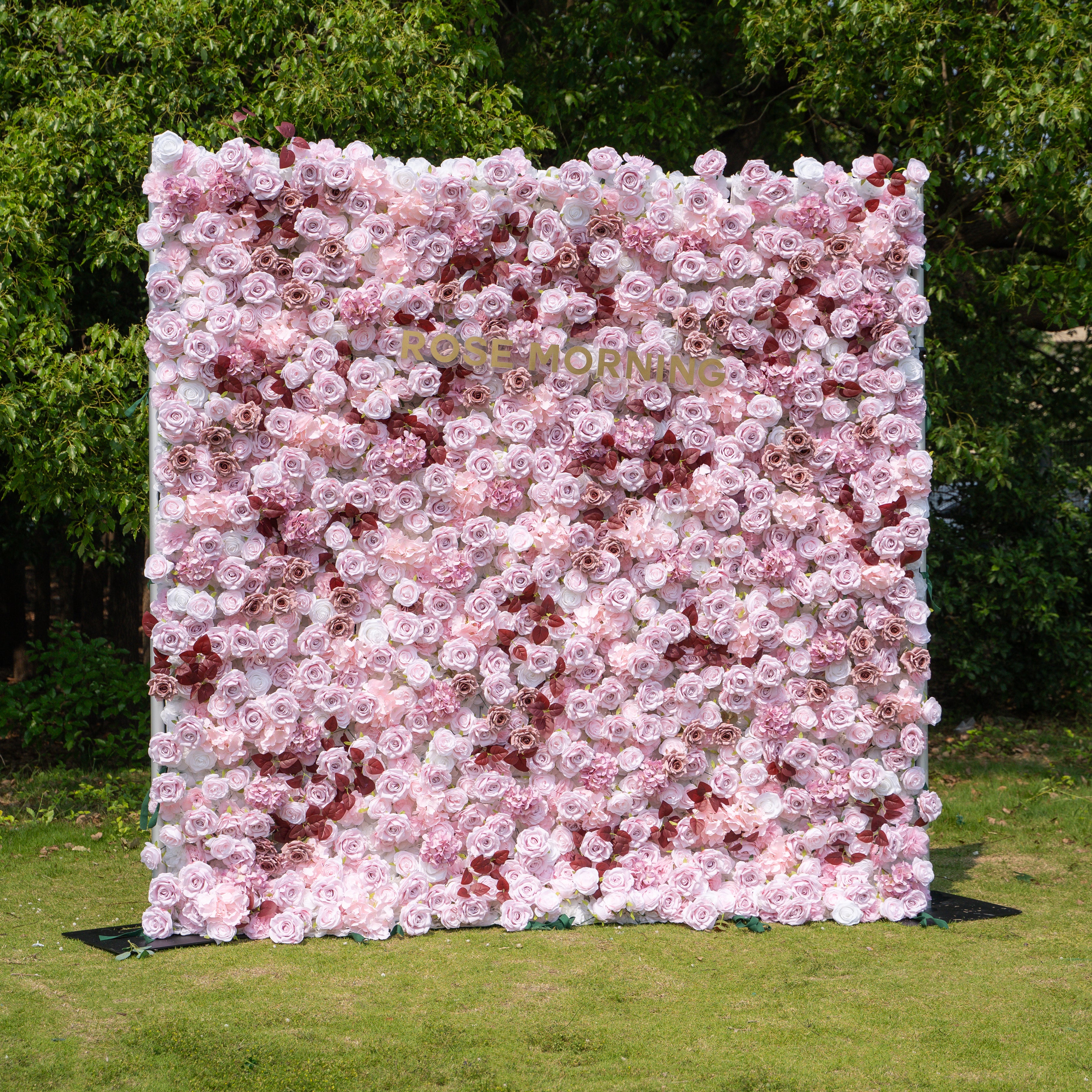 Hush：4D Fabric Artificial zip up curtain flower wall 8ft*8ft