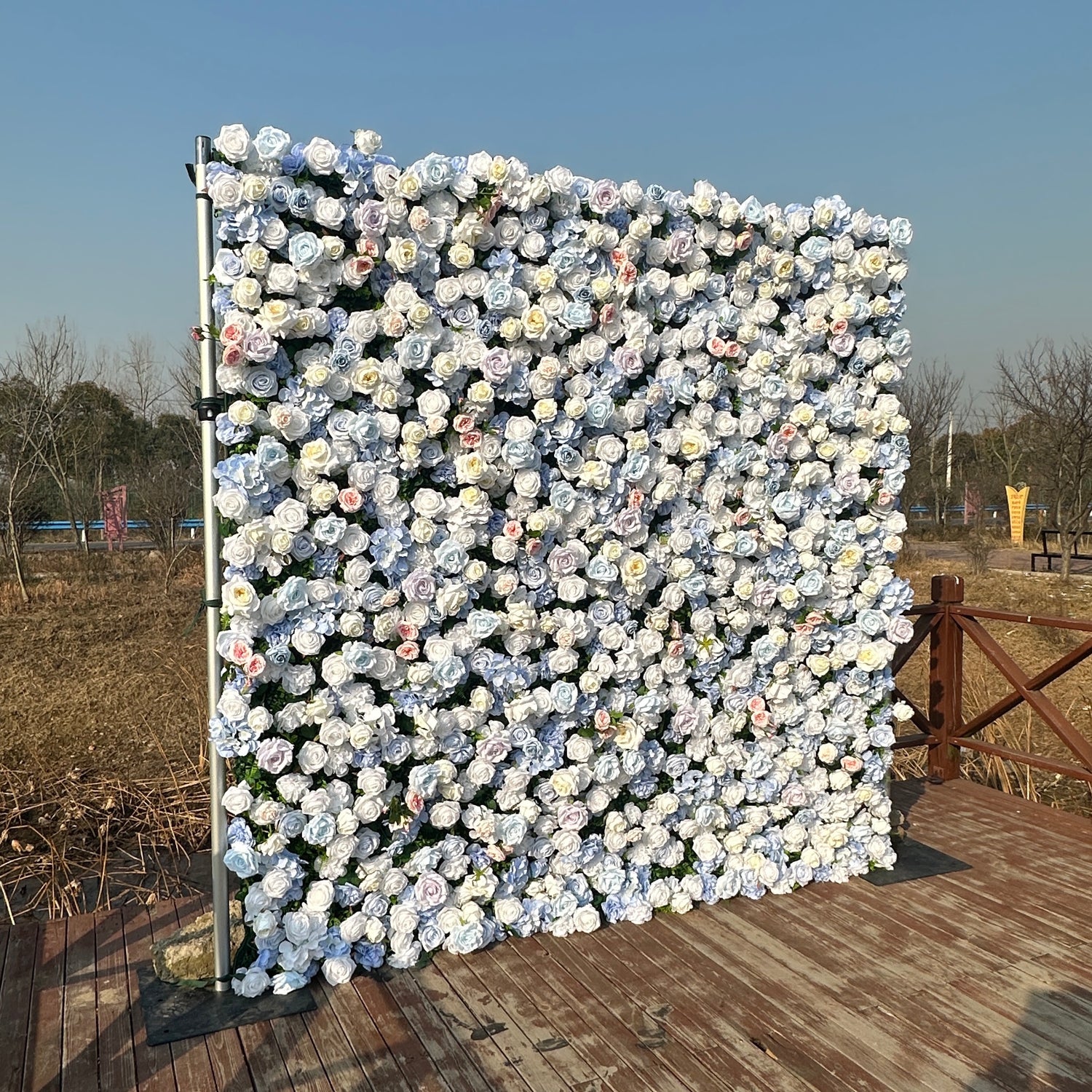 ULC005：3D Unique Limited Fabric Artificial rolling up curtain flower wall （The ONLY ONE piece in the world）