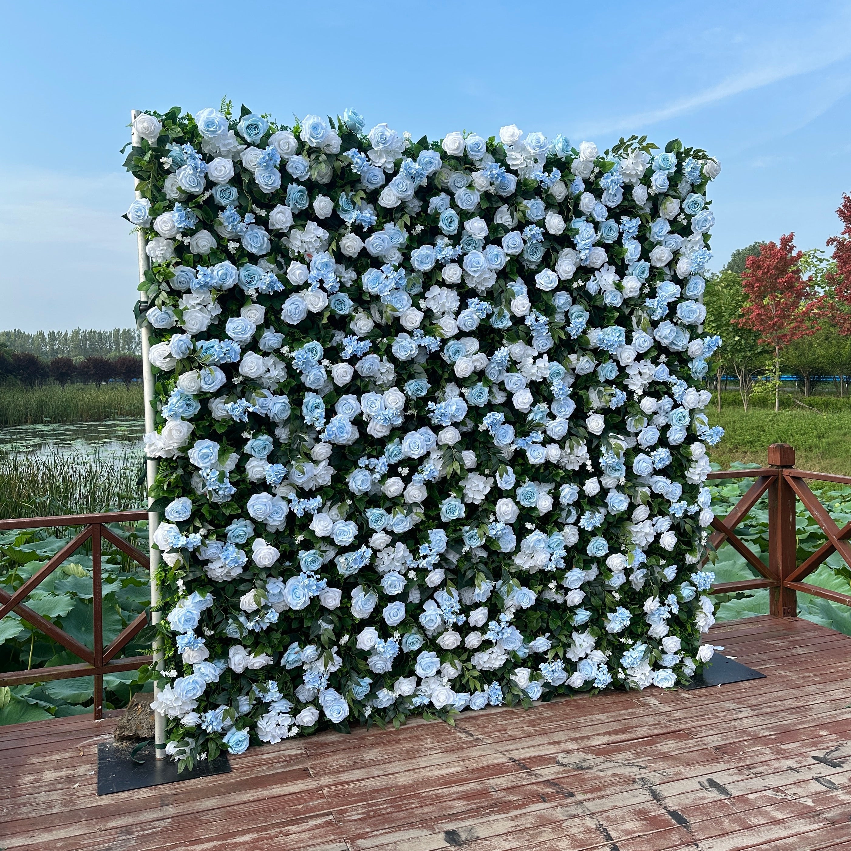 Unique037 ：Unique Limited Fabric Artificial rolling up curtain flower wall （The one and only piece in the world）